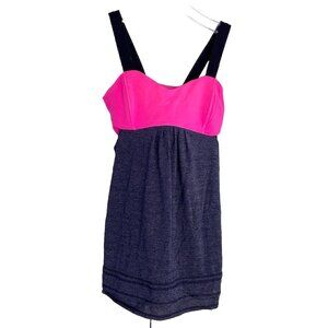 Lululemon Shirt Womens Tank Top Shelf Bra Athletic Top Gym Running 4 Gray Pink